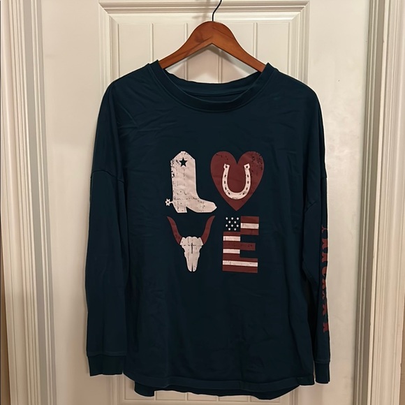 Ariat Tops - Ariat teal XL Graphic Long Sleeve Shirt